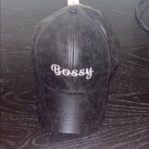 Black Bossy Baseball Cap
